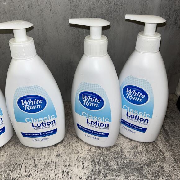 5x White Rain Classic Lotion Moisturizes & Protects Skin w/ Pump 12 oz Each - Picture 3 of 5